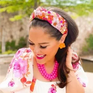 Brianna Cannon Pink Embroidered Knot Headband 6e27ec23-2878-40df-af7d-  main image 3